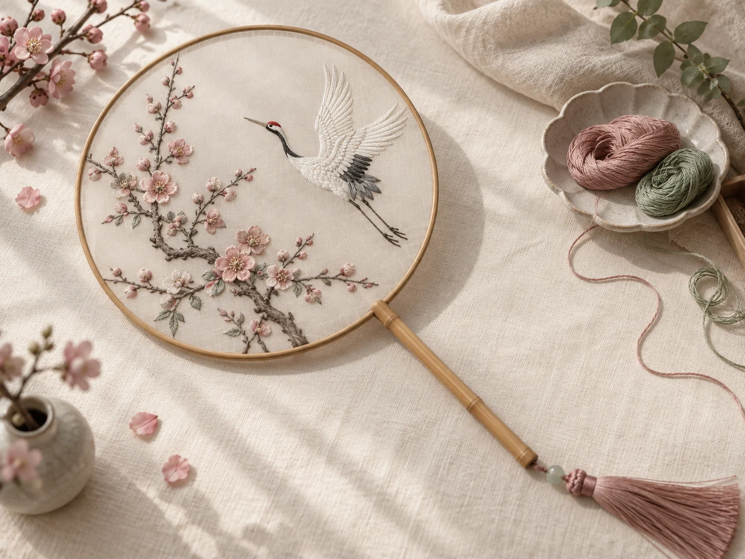 Reading a round fan: symbols in silk