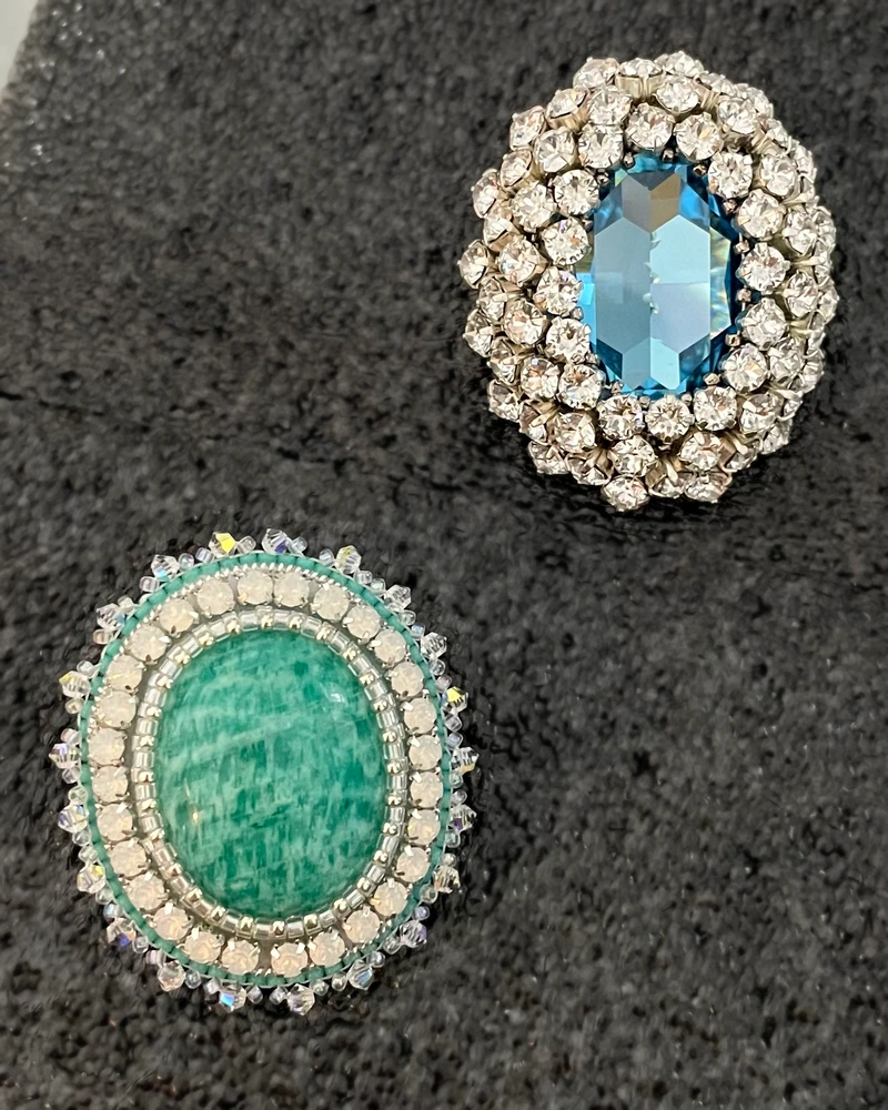 Beaded Brooch Duo
