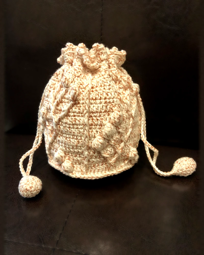 Cream Drawstring Pouch