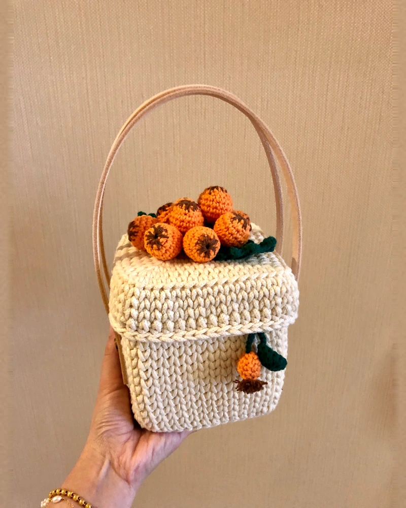 Cream Fruit Handbag