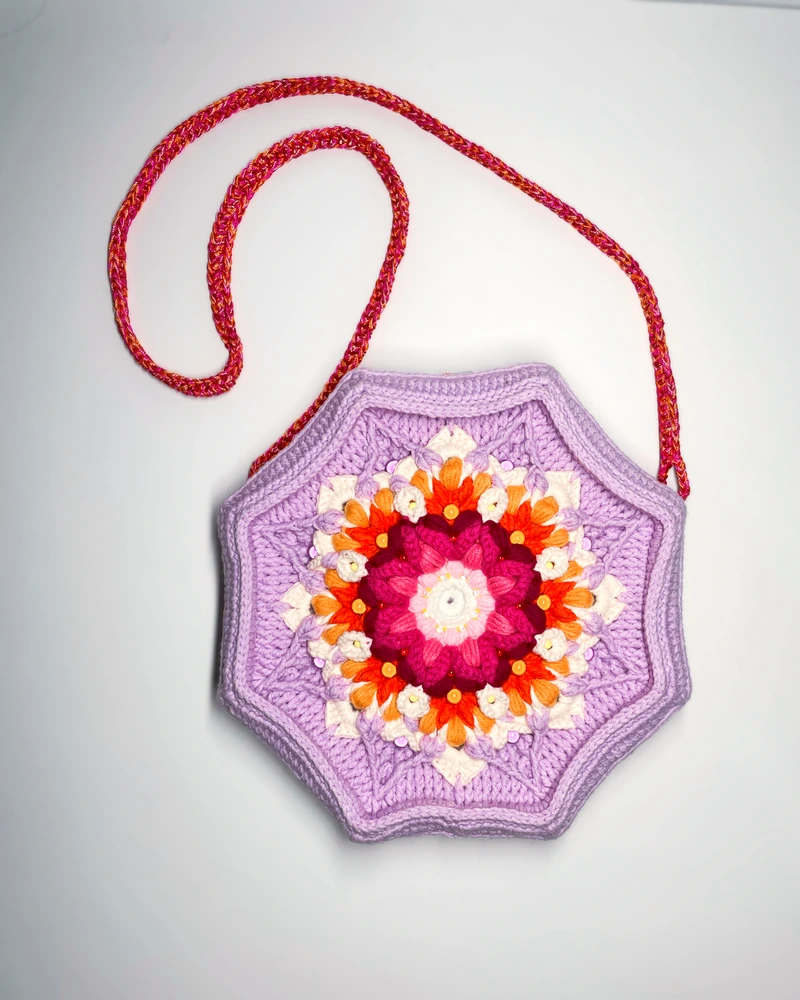 Purple Floral Medallion Bag
