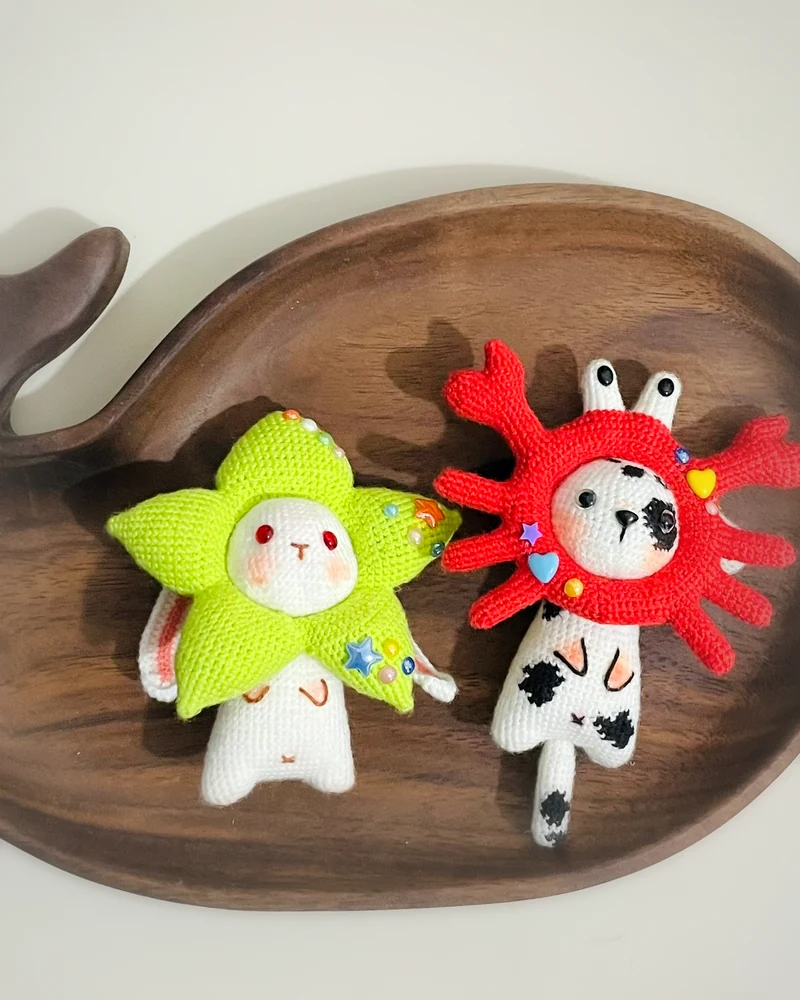 Floral Animal Doll Duo