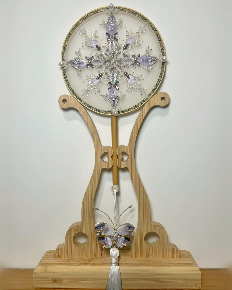 Lavender Beaded Fan