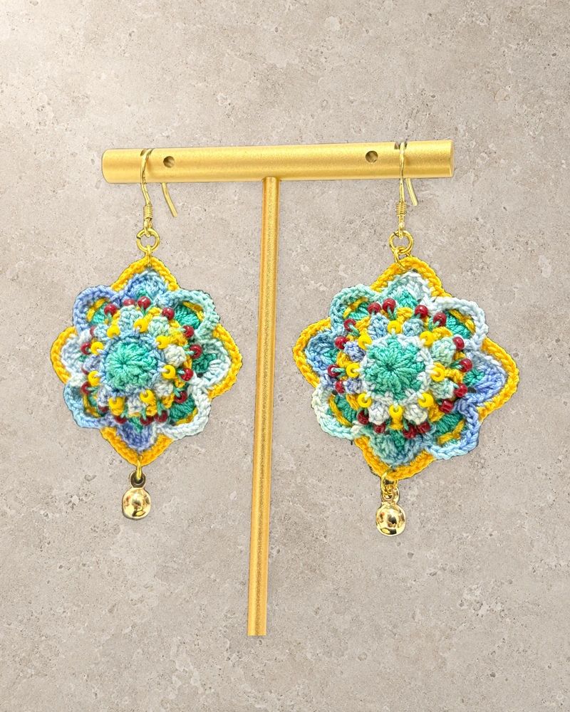 Round-frame Floral Earrings