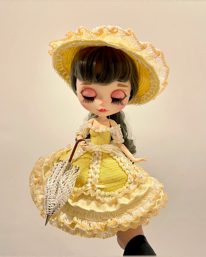 Yellow Lace Doll Dress